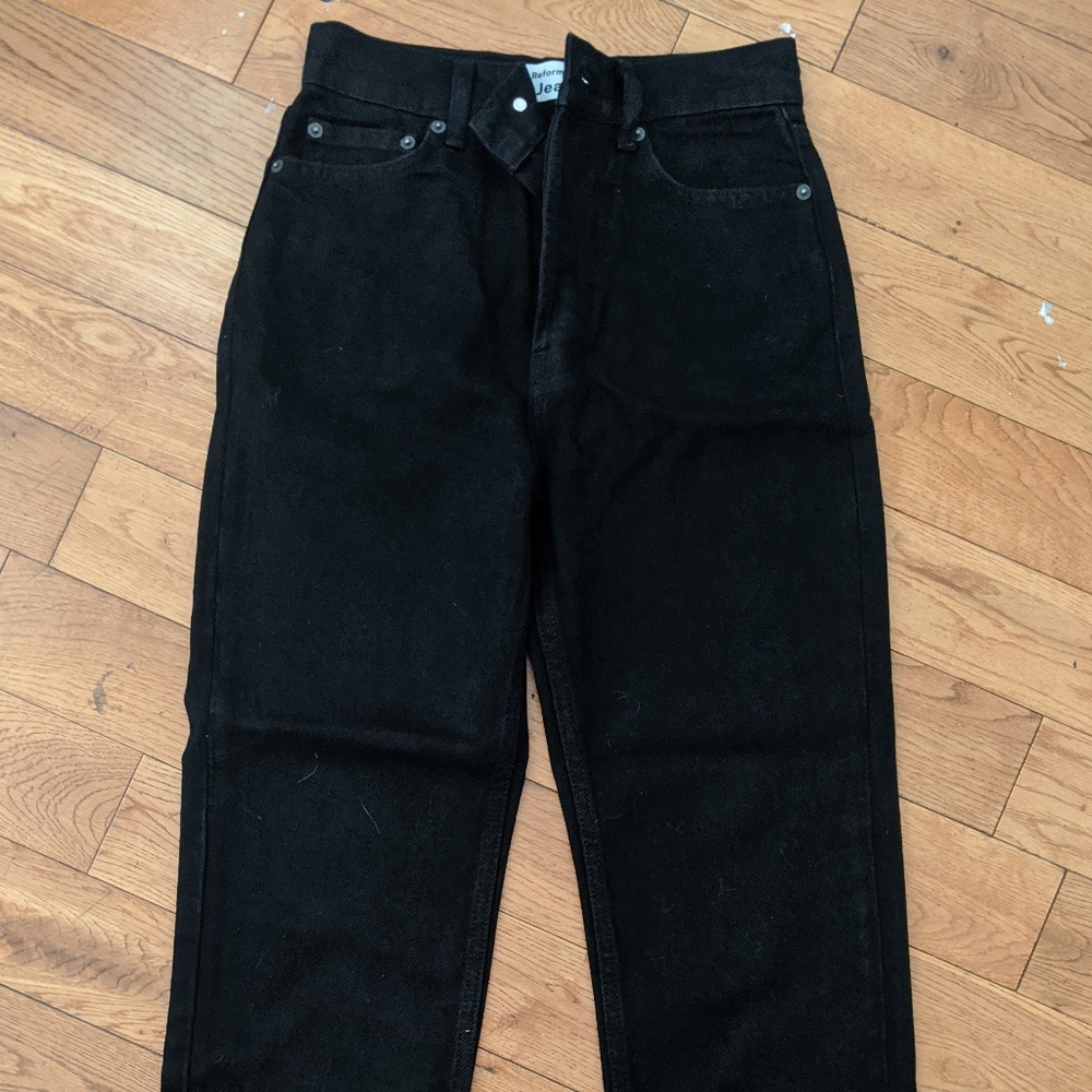 Reformation Cynthia Jeans Seattle/Black Wash Sz 23
